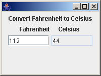 GUI of the application